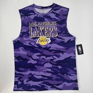 NEW Los Angeles Lakers NBA‎ Purple Camo Muscle Shirt Sleeveless Top  Mens Large